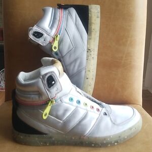 Y2K Pony X Dee & Ricky Split Ups convertible silver sneakers high top shoes